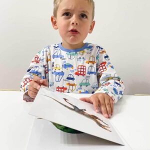 Child learning with Teddo Play Dinosaur Cards
